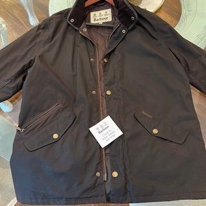 Barbour men’s coat brown quilted with corduroy